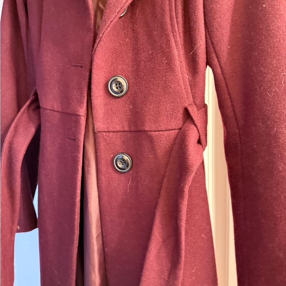 New York & Company Deep Burgundy Trench Coat - Picture 2 of 8